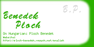 benedek ploch business card